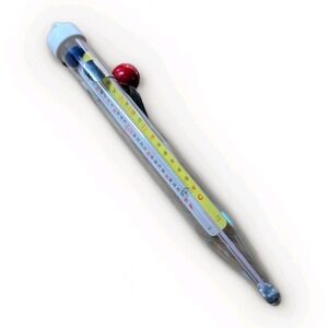Vintage ACU-RITE Glass Deep Frying Candy Jelly Thermometer Attached Pot Clip